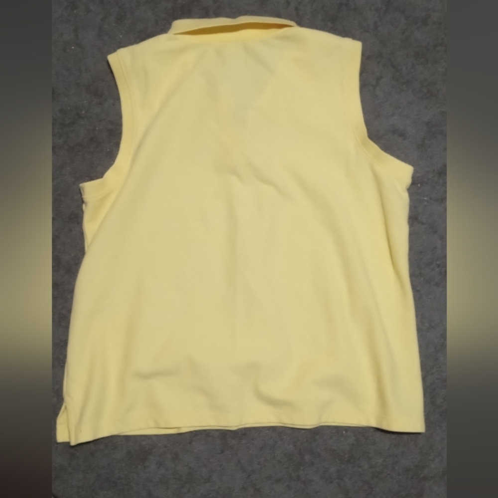L.L. Bean Bundle Yellow and Navy Sleeveless Polo Tank Tops - Picture 5 of 6